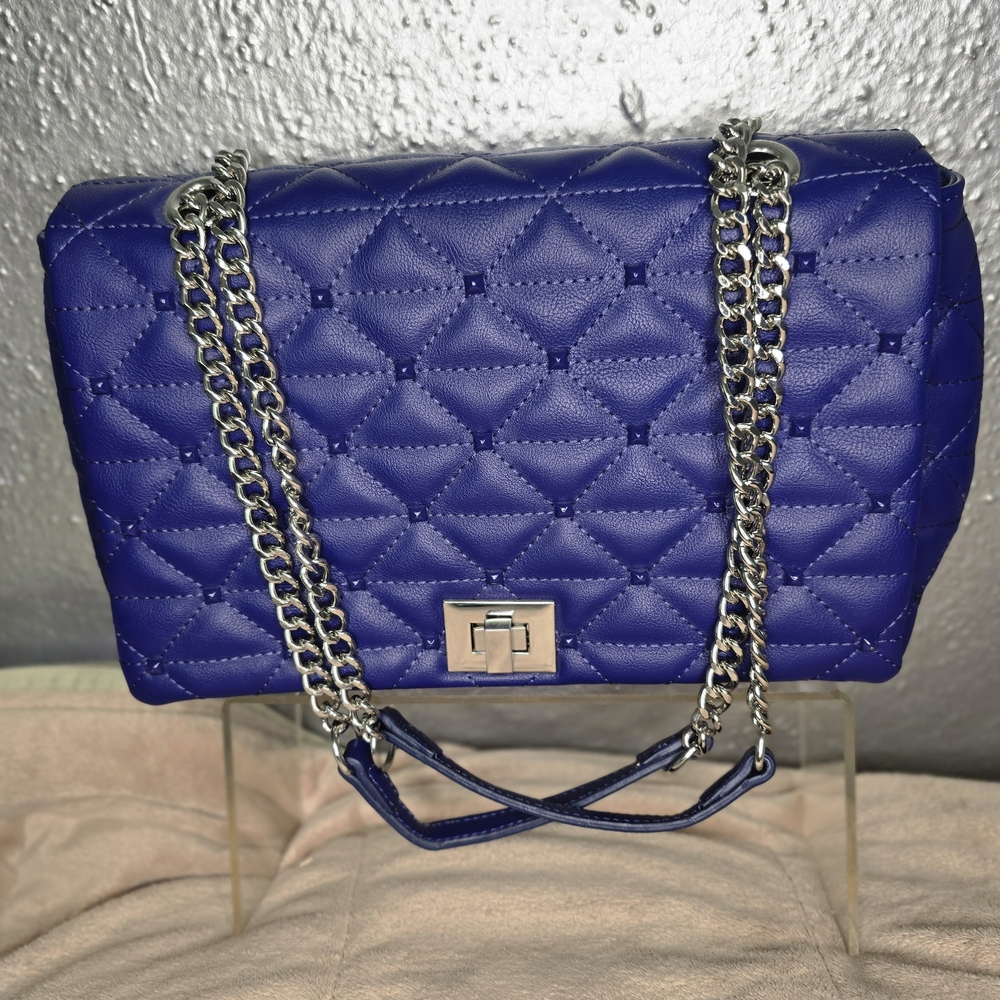 INC International Concepts Royal Blue Quilted Shoulder Bag